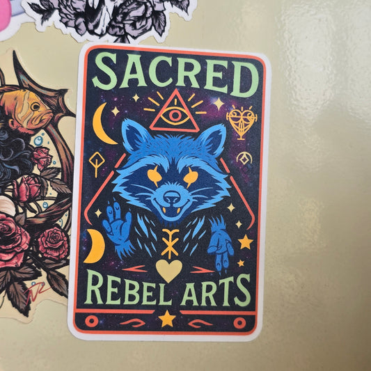 Sacred Rebel Arts Raccoon Sticker