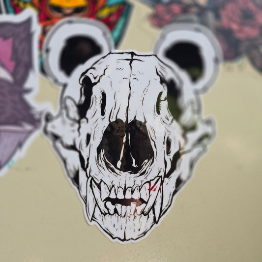 Bear Skull Sticker